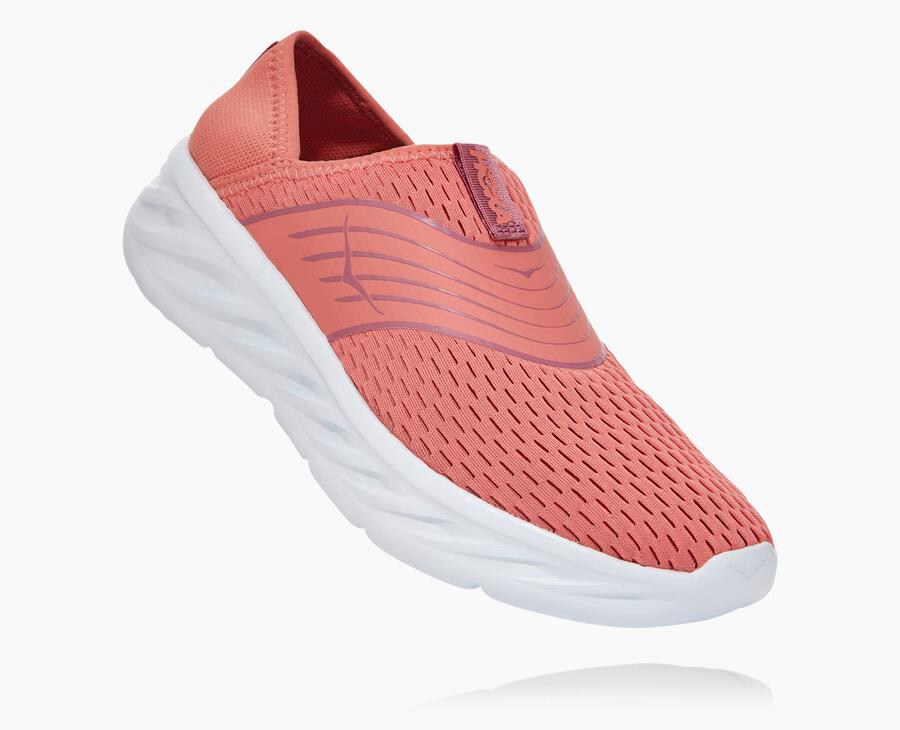 Sandálias Hoka One One Feminino Laranja/Branco - Ora Recovery - 796-SLOMED